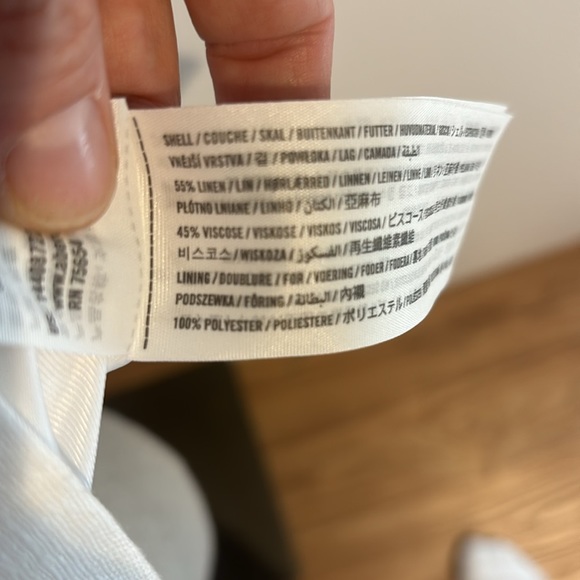 Abercrombie White Linen Cropped blazer Large - Picture 5 of 6